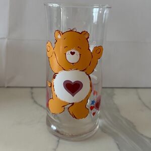 Vintage 1983 Care Bears Pizza Hut 1 Glass Tenderheart Bear Collectible MINT COND